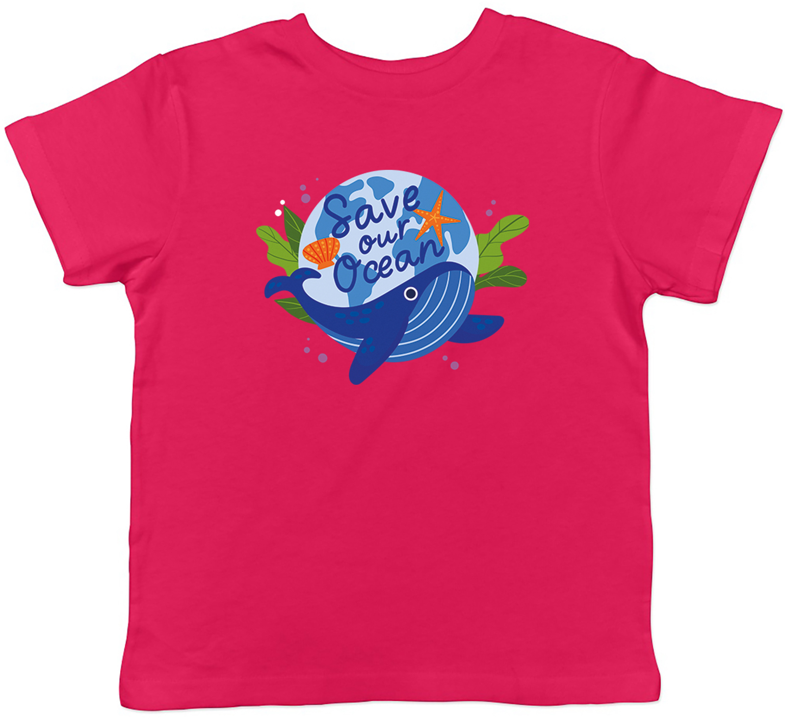 Save Our Ocean Kids T-Shirt Whale Starfish Shell Earth Sea